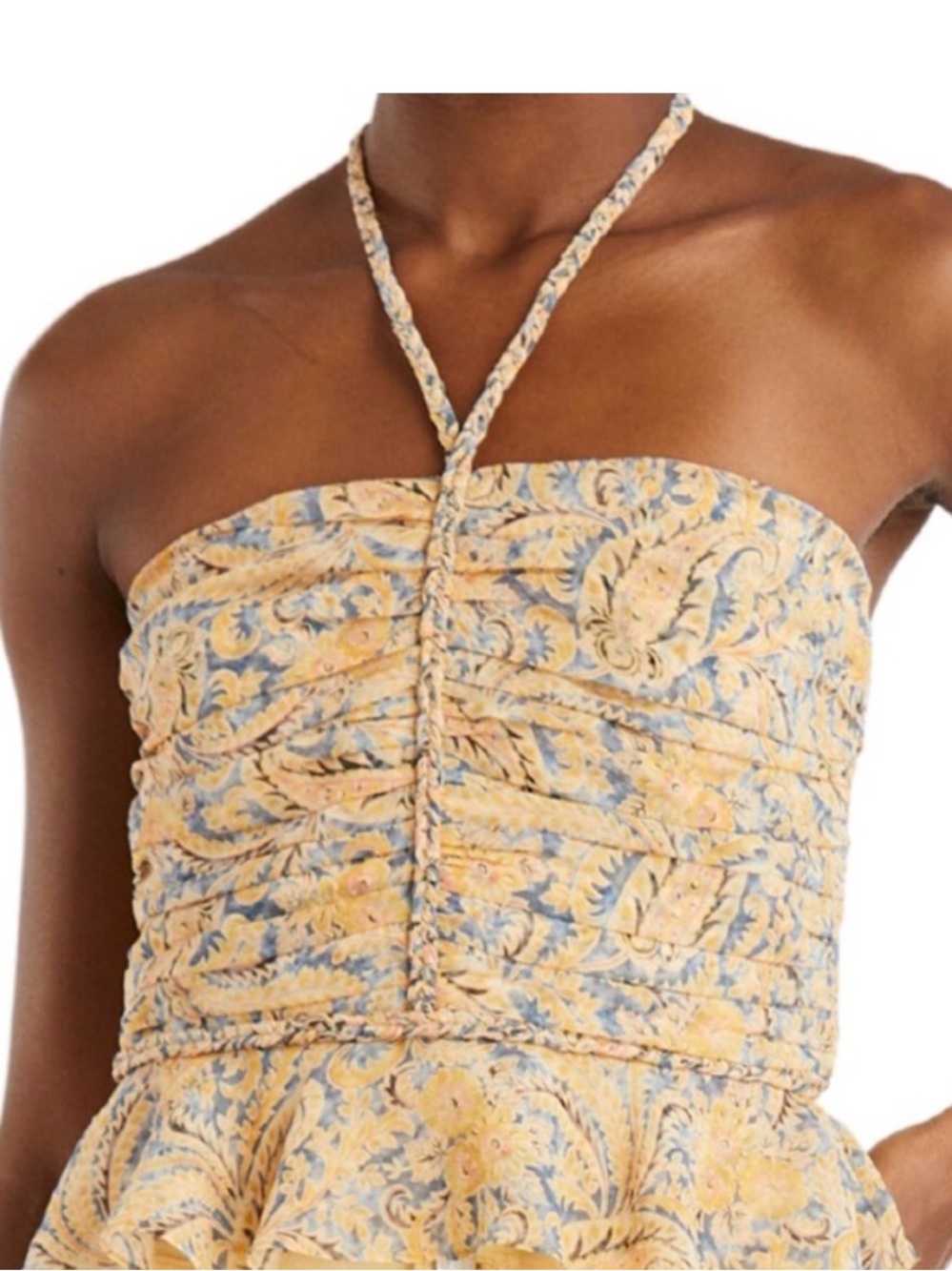Veronica Beard Yellow, Blue & Pink Floral Top